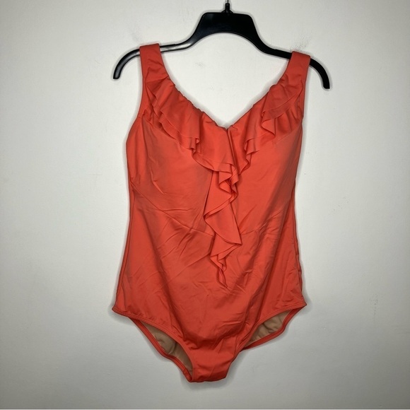 Catherines plus size one piece swimsuit coral size 22W - Picture 2 of 7